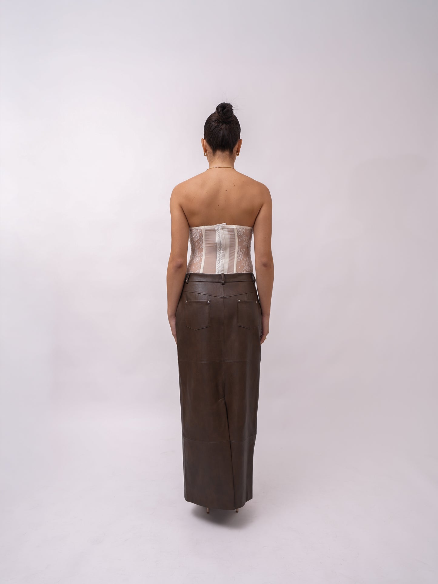 Victoria faux leather maxi skirt